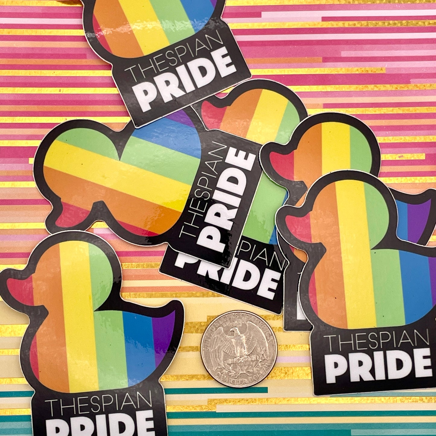 Thespian Pride Duck Sticker-mightywithalltrades