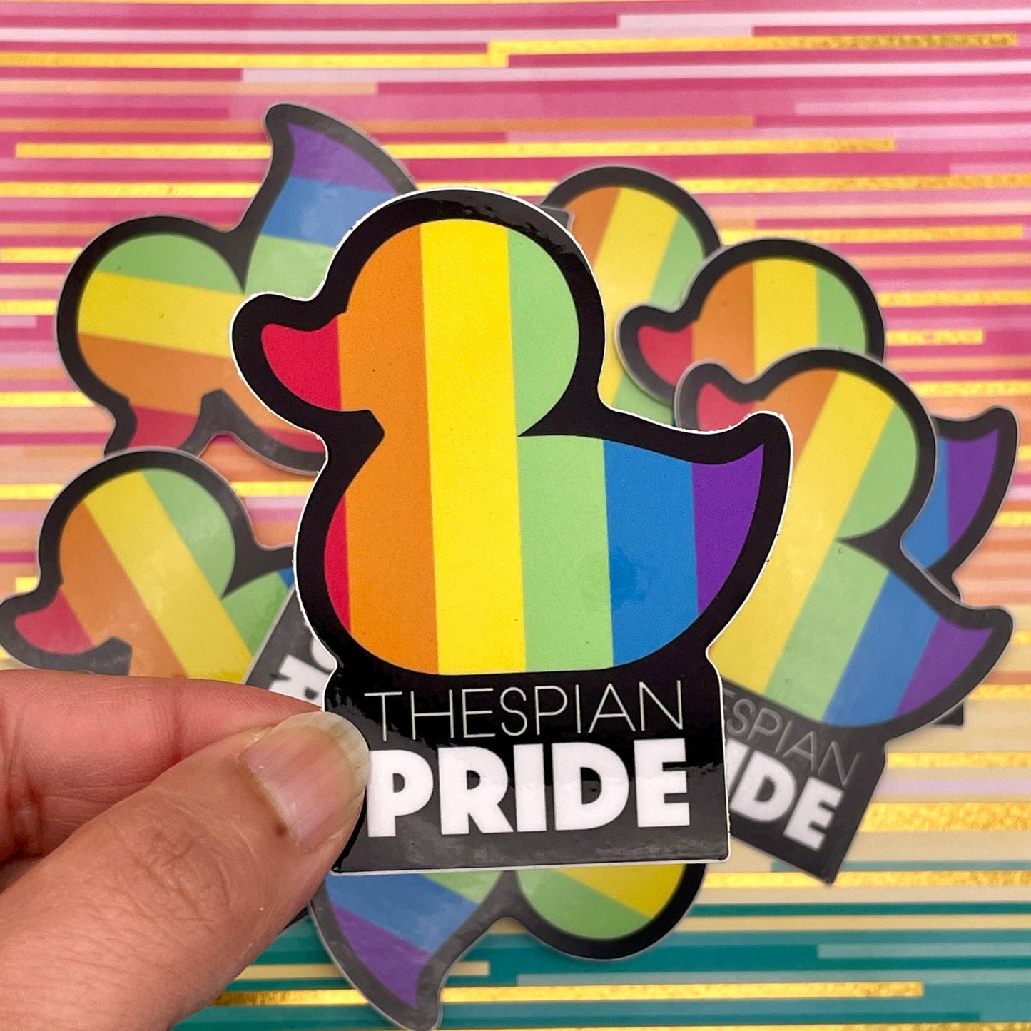 Thespian Pride Duck Sticker-mightywithalltrades