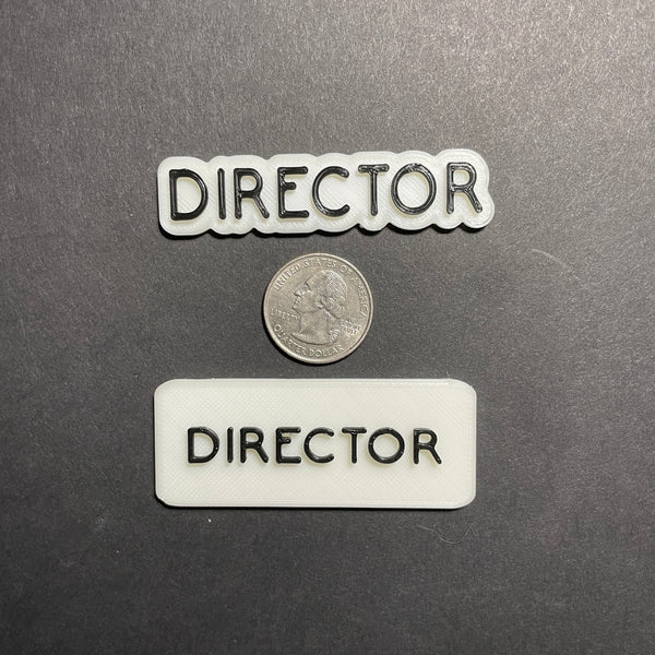 Magnetic Director Glow-in-the-Dark Badge, Square