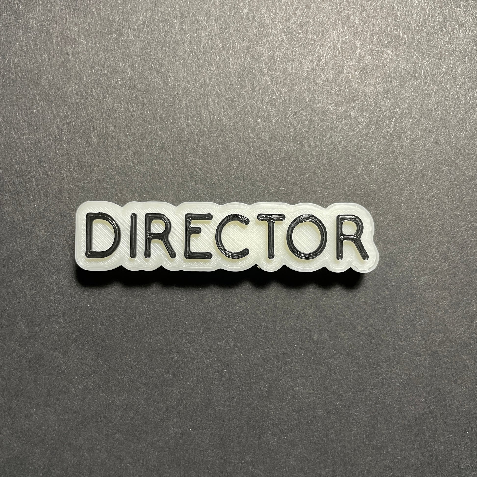 Magnetic Director Glow-in-the-Dark Badge, Offset-mightywithalltrades