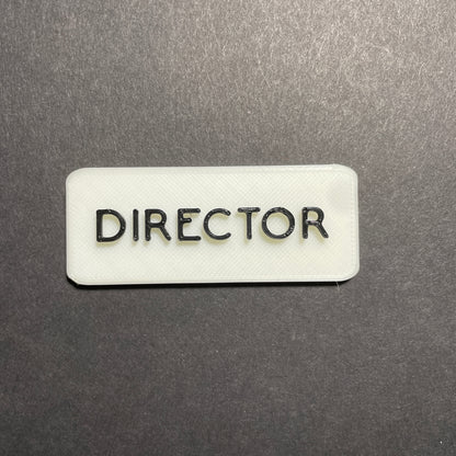 Magnetic Director Glow-in-the-Dark Badge, Square-mightywithalltrades