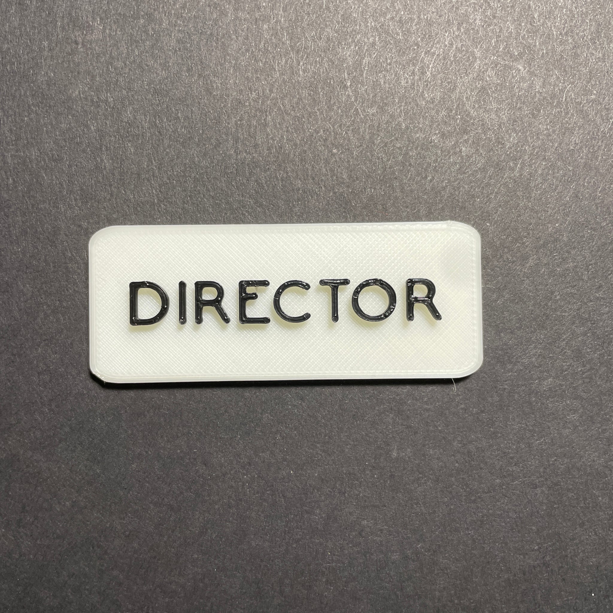 Magnetic Director Glow-in-the-Dark Badge, Square