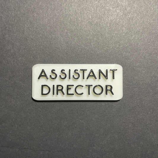 Magnetic Assistant Director Glow-in-the-Dark Badge, Square-mightywithalltrades