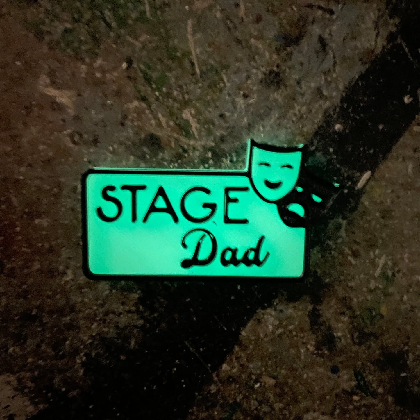 Stage Dad Magnetic Glow-in-the-Dark Badge-mightywithalltrades