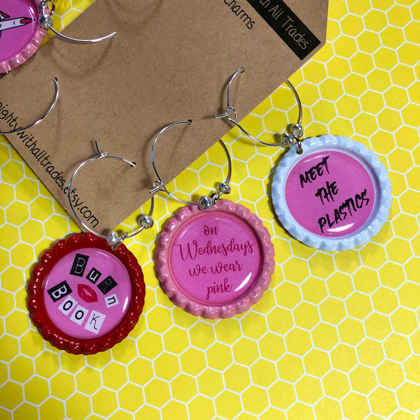 Mean Girls Wine Charms, Set of 6-broadway wine charms-mightywithalltrades