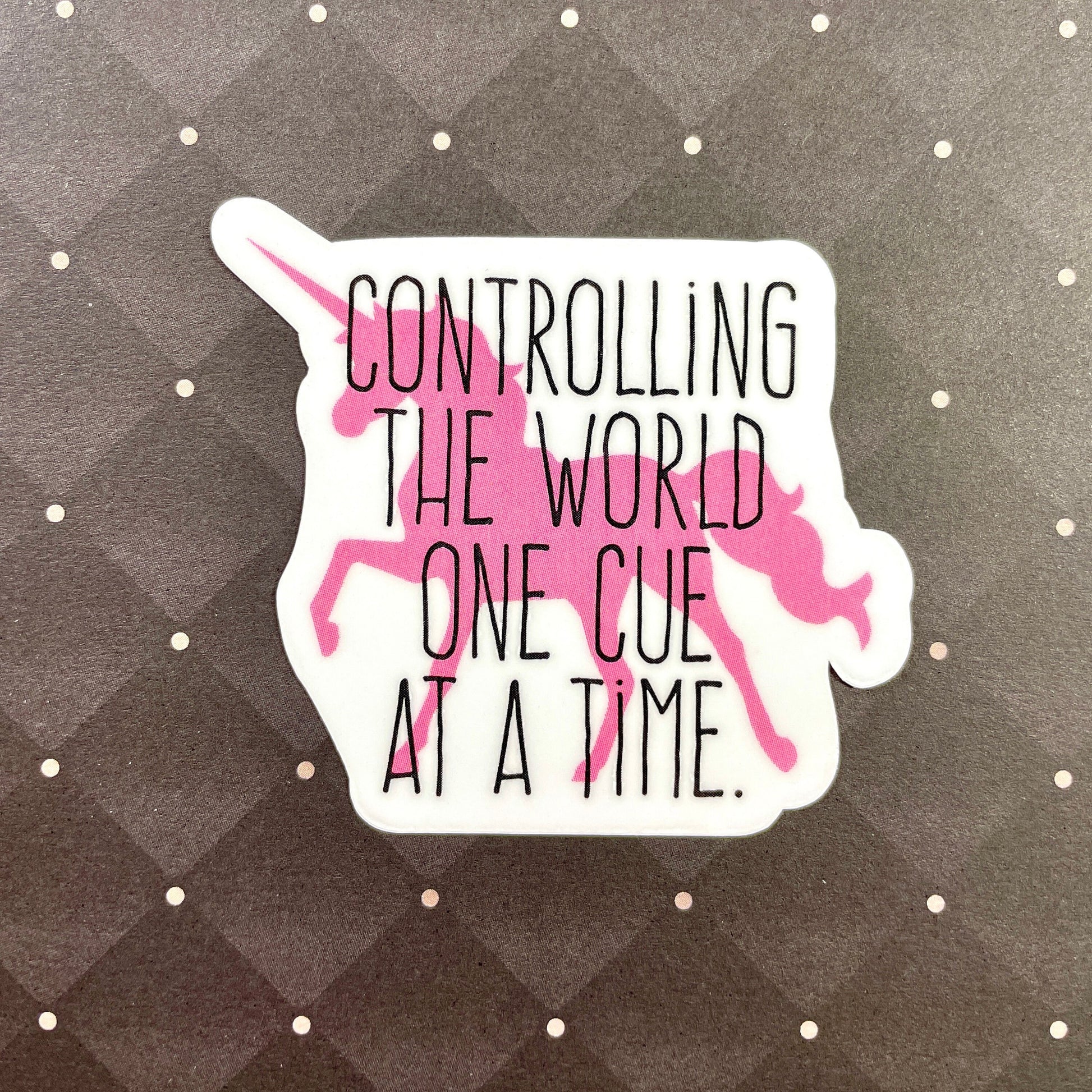 Unicorn Cue Control Sticker-mightywithalltrades