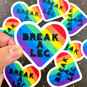 Break A Leg Sticker-theatre stickers decals-mightywithalltrades