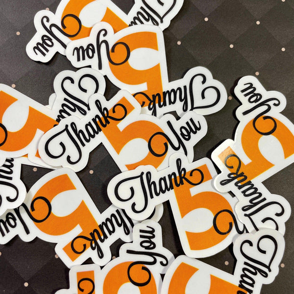 Thank You Five Sticker-theatre stickers decals-mightywithalltrades