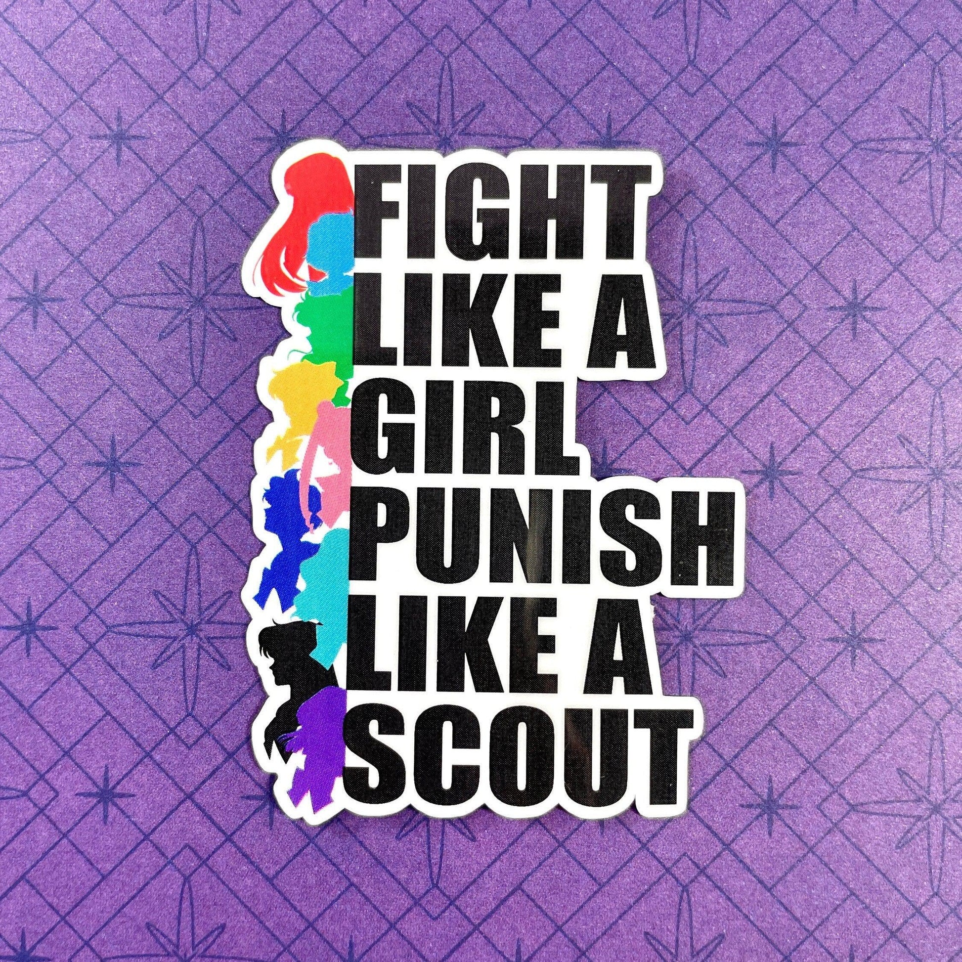 Punish Like A Scout Sticker (Tall/Head Version)-mightywithalltrades