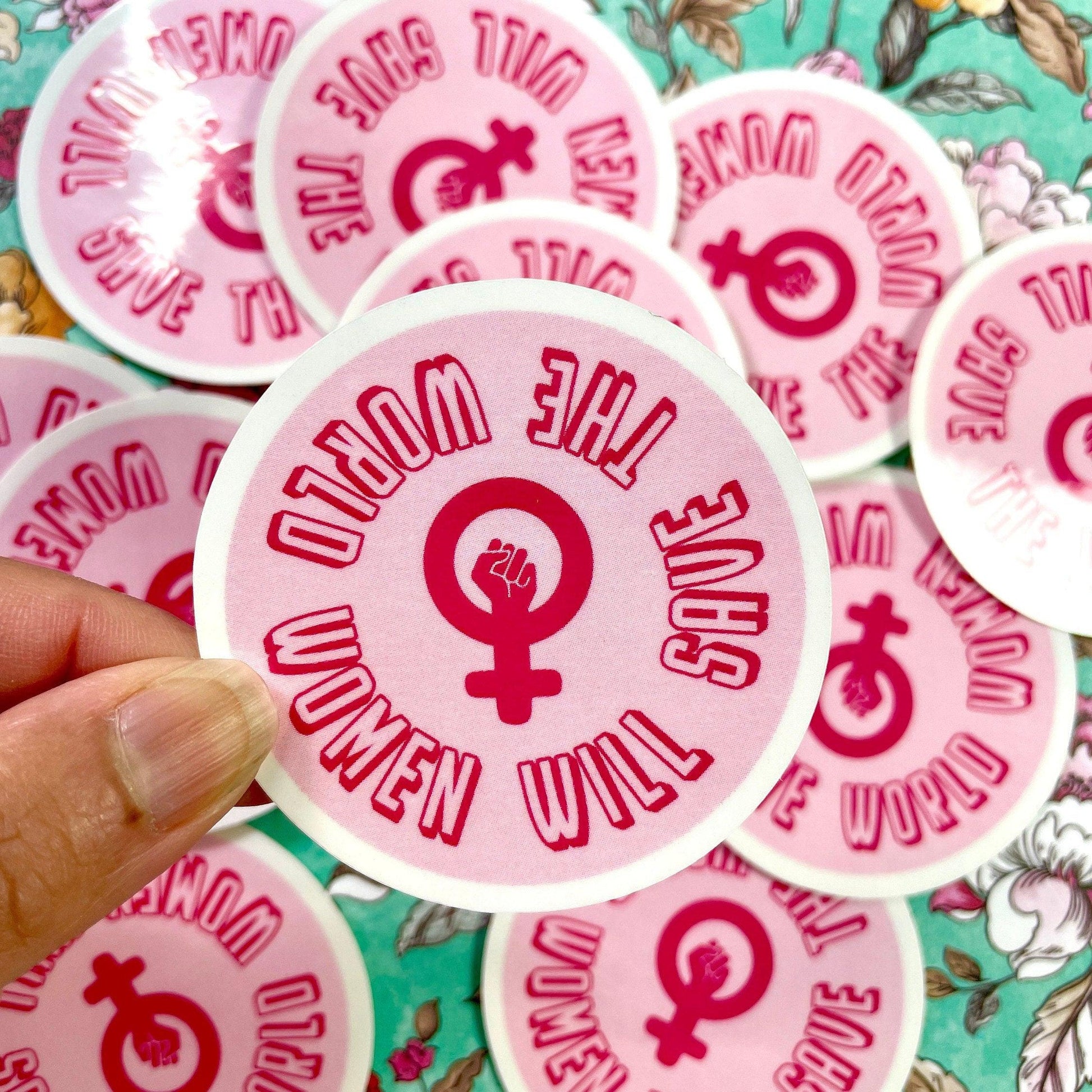 Women Will Save The World Sticker-mightywithalltrades