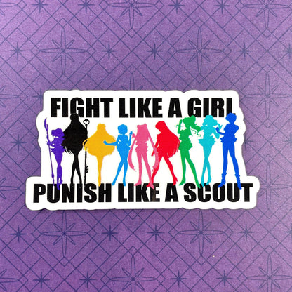 Punish Like A Scout Sticker (Wide/Body Version)-mightywithalltrades