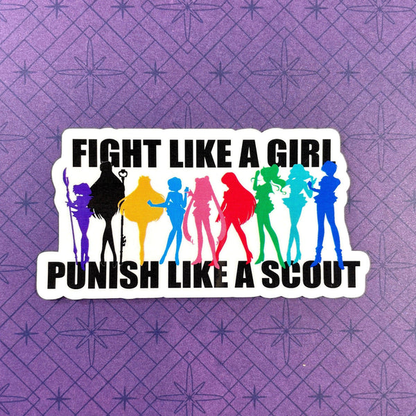 Punish Like A Scout Sticker (Wide Version)-theatre stickers decals-mightywithalltrades