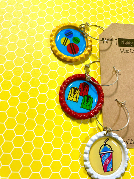 Heathers Wine Charms, Set of 6-broadway wine charms-mightywithalltrades