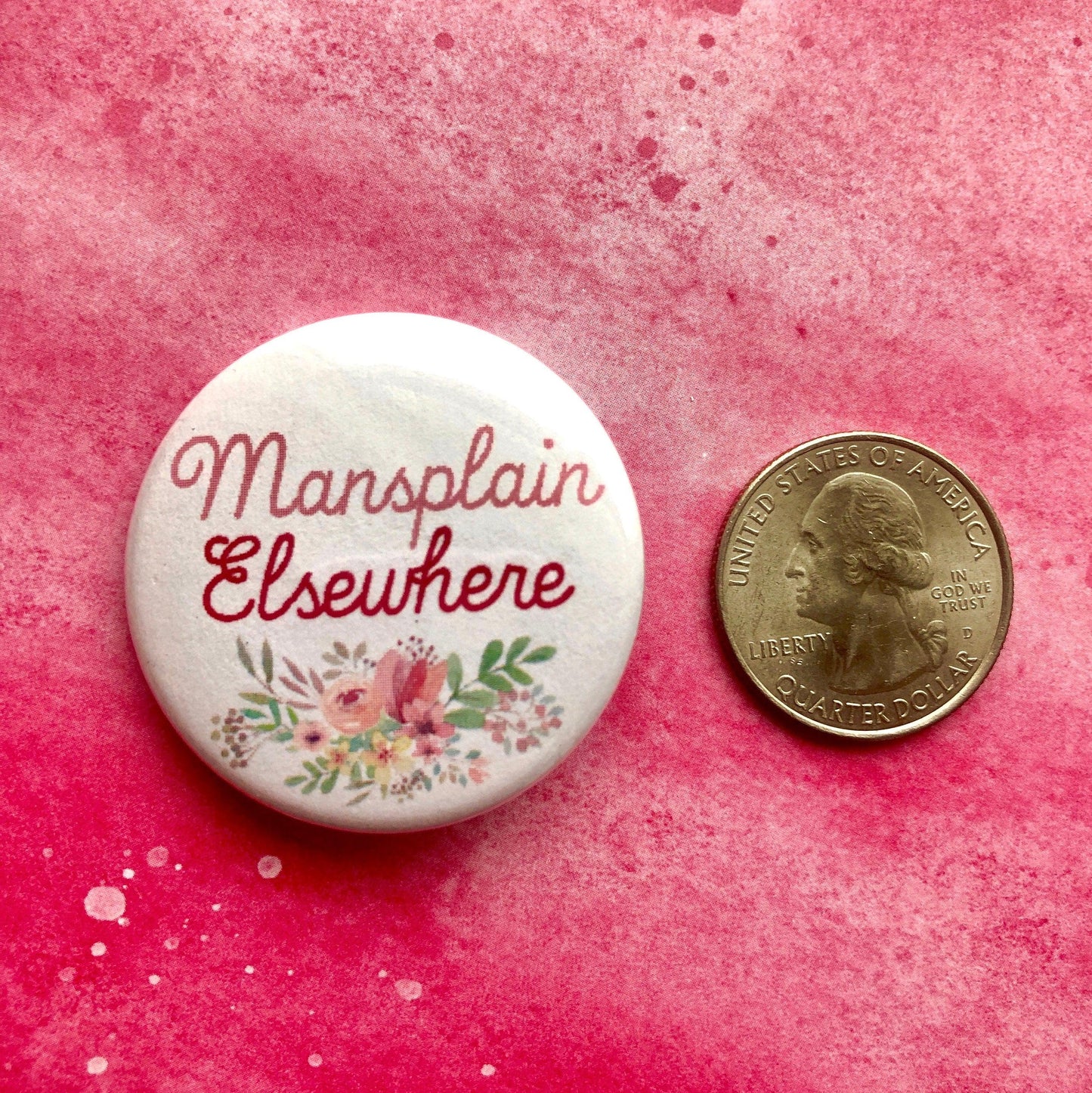 Mansplain Elsewhere, 1 - 1/2" Button Pin Back Buttons