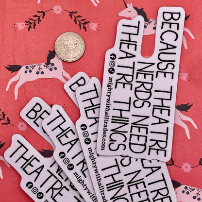 Mighty With All Trades Slogan Sticker Stickers