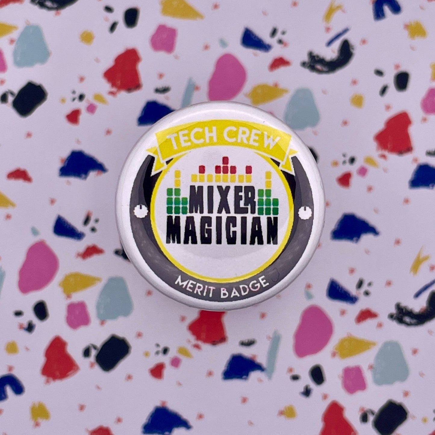 Mixer Magician Tech Crew Merit Badge Pin Back Buttons