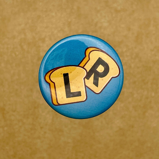 Pan Left, Pan Right Bread, 1 - 1/2" Button Pin Back Buttons