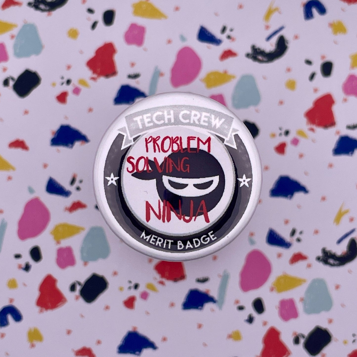 Problem Solving Ninja Tech Crew Merit Badge Pin Back Buttons