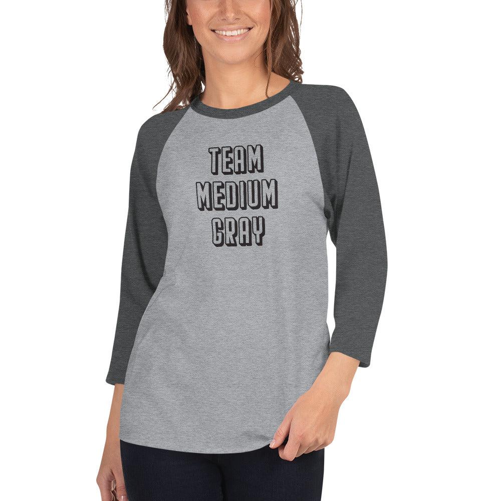 Team Medium Gray - 3/4 Sleeve Raglan Shirt Long Sleeve Shirt Grey/Heather Charcoa