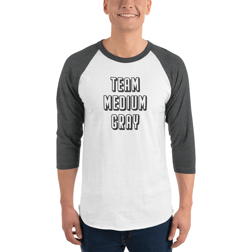 Team Medium Gray - 3/4 Sleeve Raglan Shirt Long Sleeve Shirt Grey/Heather Charcoa