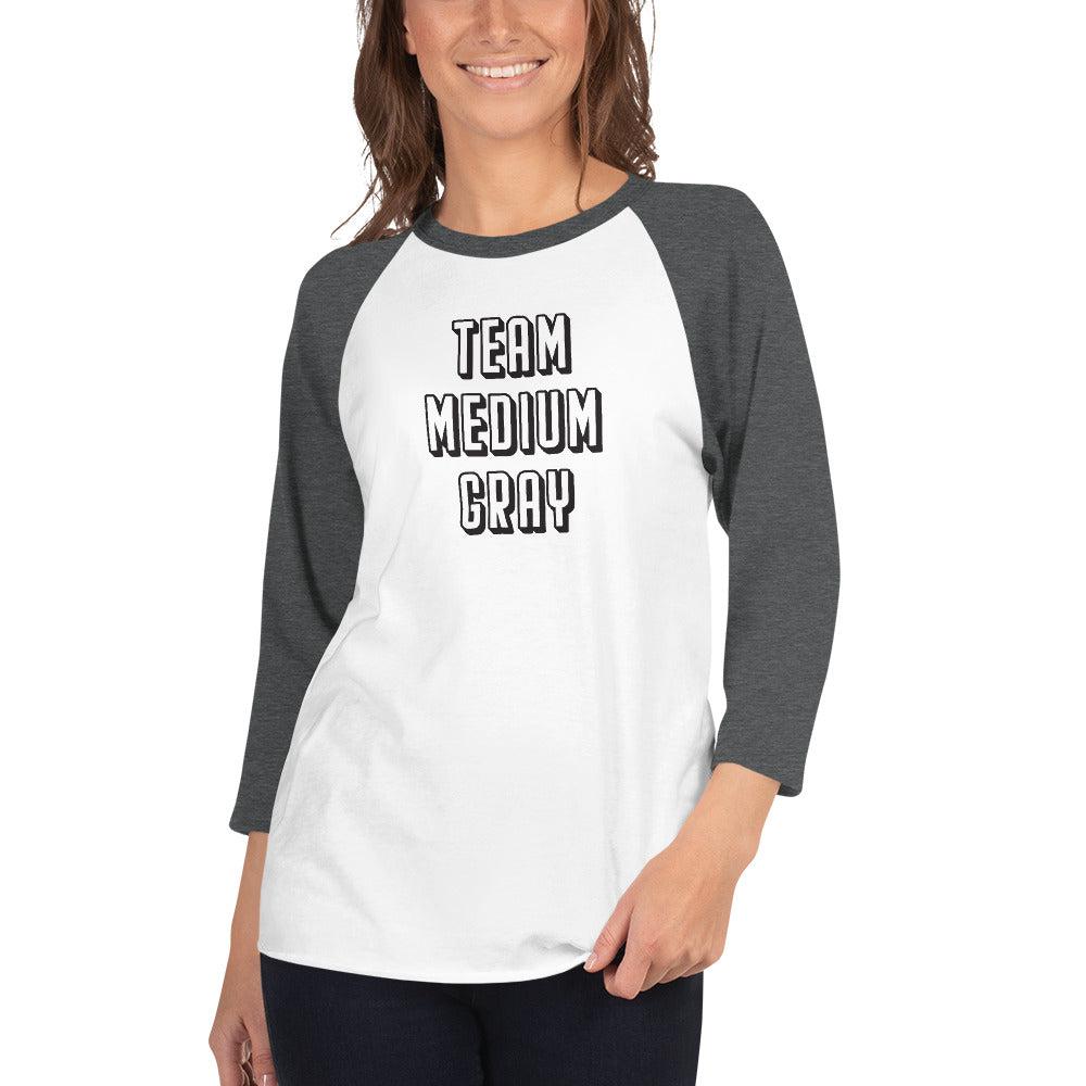 Team Medium Gray - 3/4 Sleeve Raglan Shirt Long Sleeve Shirt White/Heather Charco