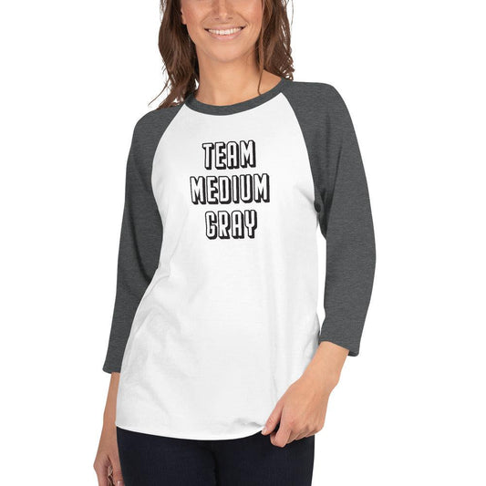 Team Medium Gray - 3/4 Sleeve Raglan Shirt Long Sleeve Shirt White/Heather Charco