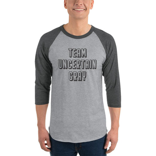 Team Uncertain Gray - 3/4 Sleeve Raglan Shirt Long Sleeve Shirt Grey/Heather Charcoa