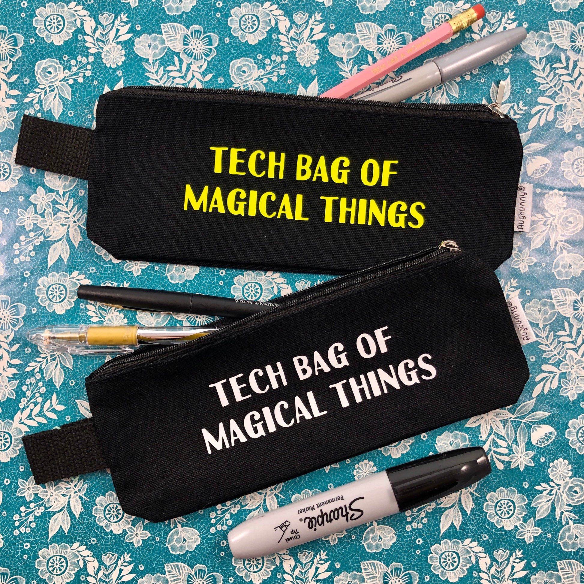Tech Bag of Magical Things Pencil Pouch Pen & Pencil Cases Fluorescent Yellow