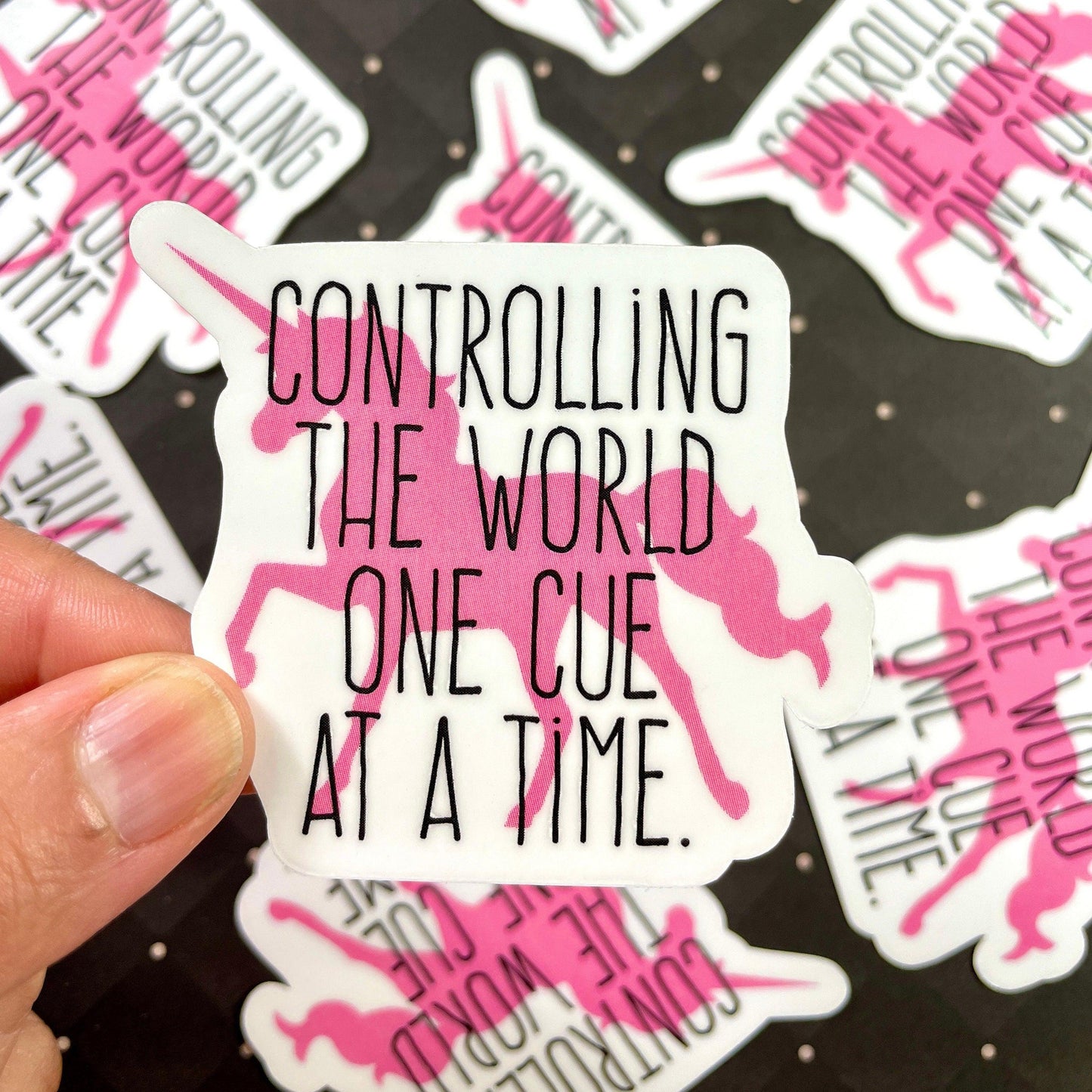 Unicorn Cue Control Sticker Stickers